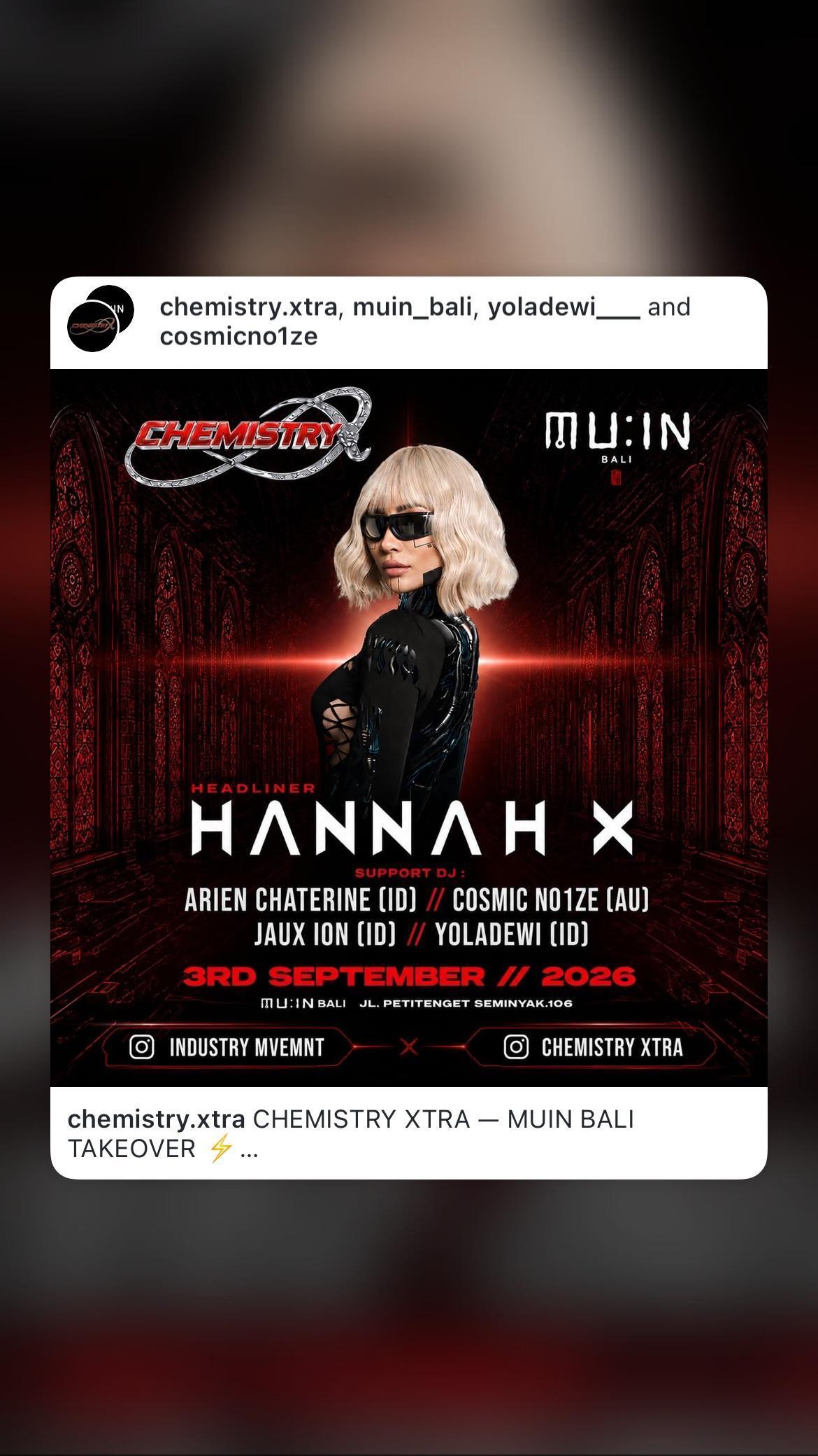 Chemistry Xtra: Muin Bali Takeover at MU:IN Chemistry Xtra: Muin Bali Takeover at MU:IN
