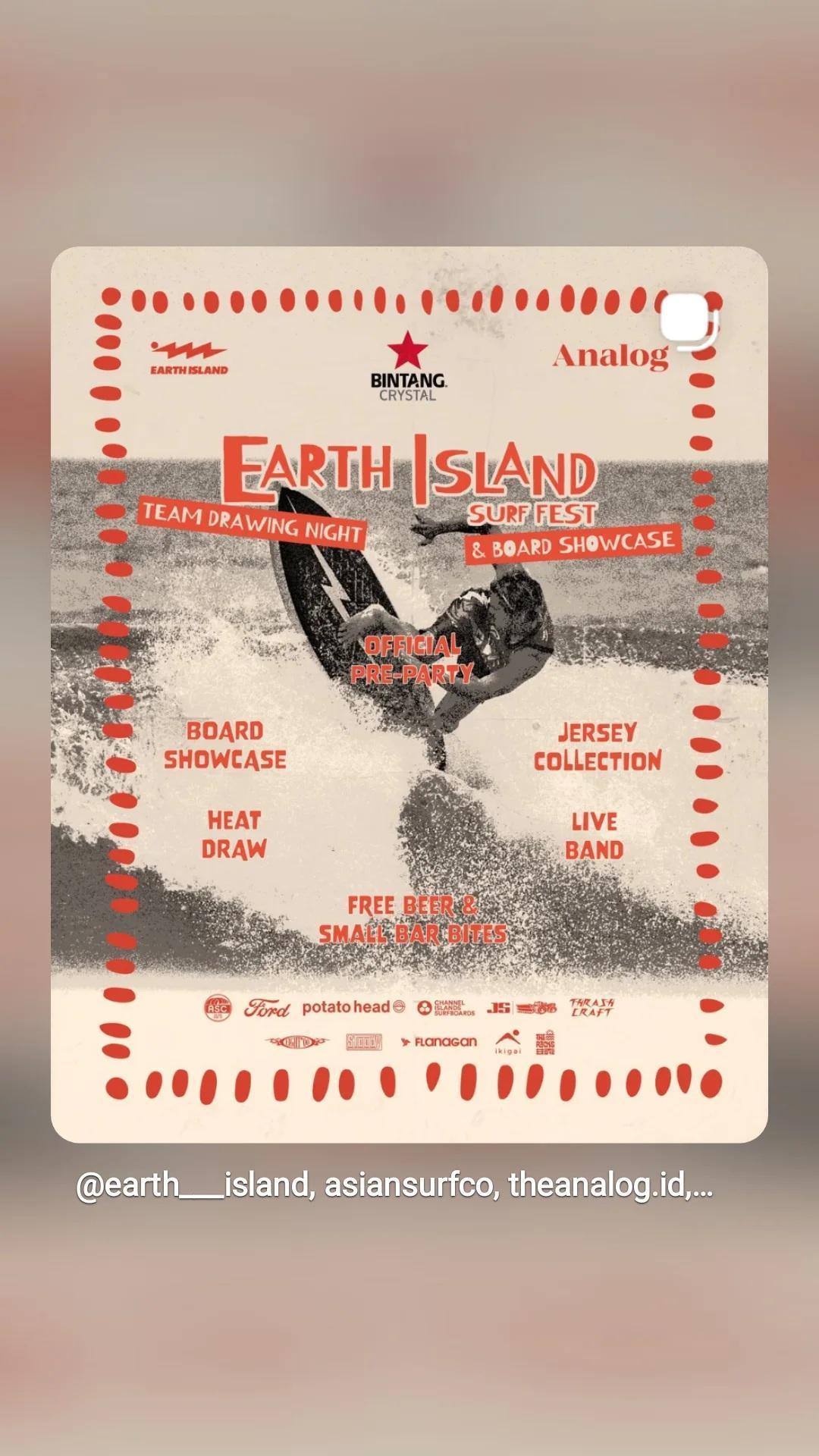 Earth Island Surf Fest, Pre-Launch Party at Analog Uluwatu Earth Island Surf Fest, Pre-Launch Party at Analog Uluwatu