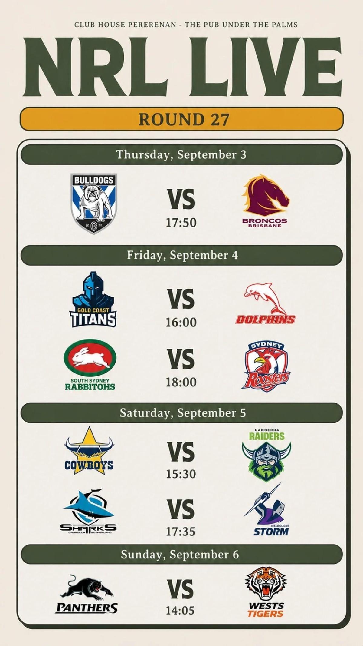 AFL FINALS WEEK 2 at Club House Pererenan AFL FINALS WEEK 2 at Club House Pererenan