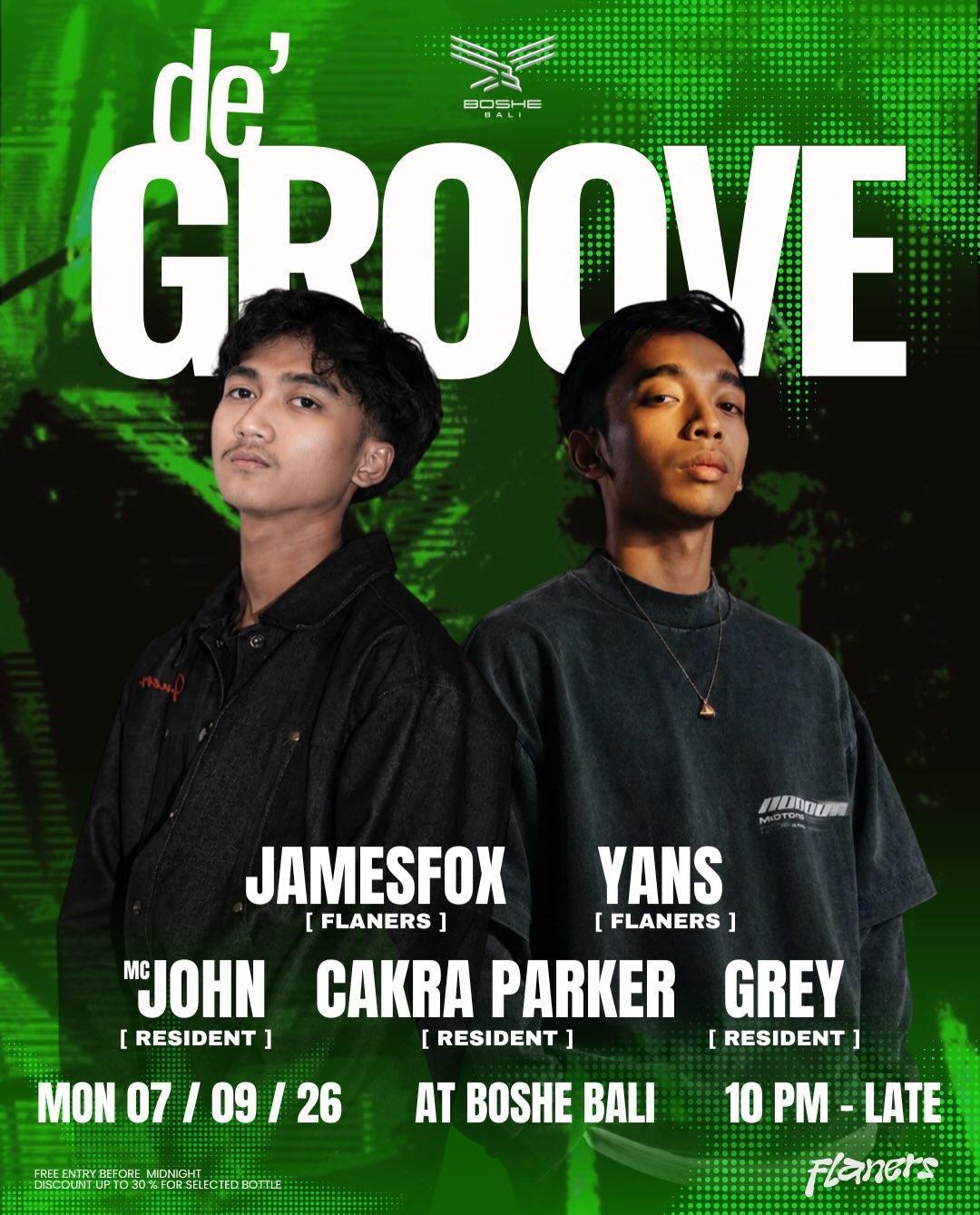 deGroove w/ Flaners, Wayan Nuarta & Jammes Foxx at Boshe Bali deGroove w/ Flaners, Wayan Nuarta & Jammes Foxx at Boshe Bali