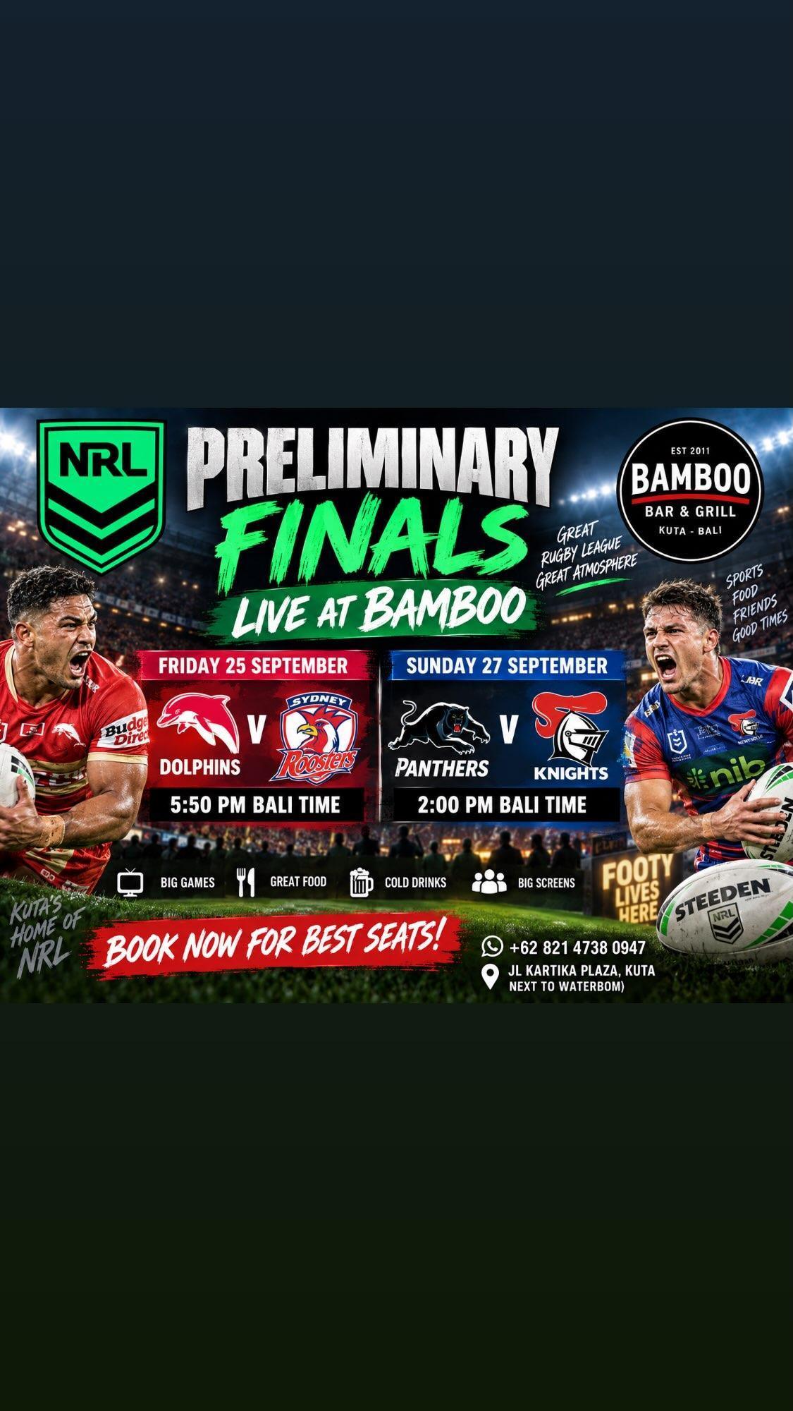 AFL Grand Final: Fremantle Dockers vs Brisbane Lions at Bamboo Bar & Grill Kuta AFL Grand Final: Fremantle Dockers vs Brisbane Lions at Bamboo Bar & Grill Kuta
