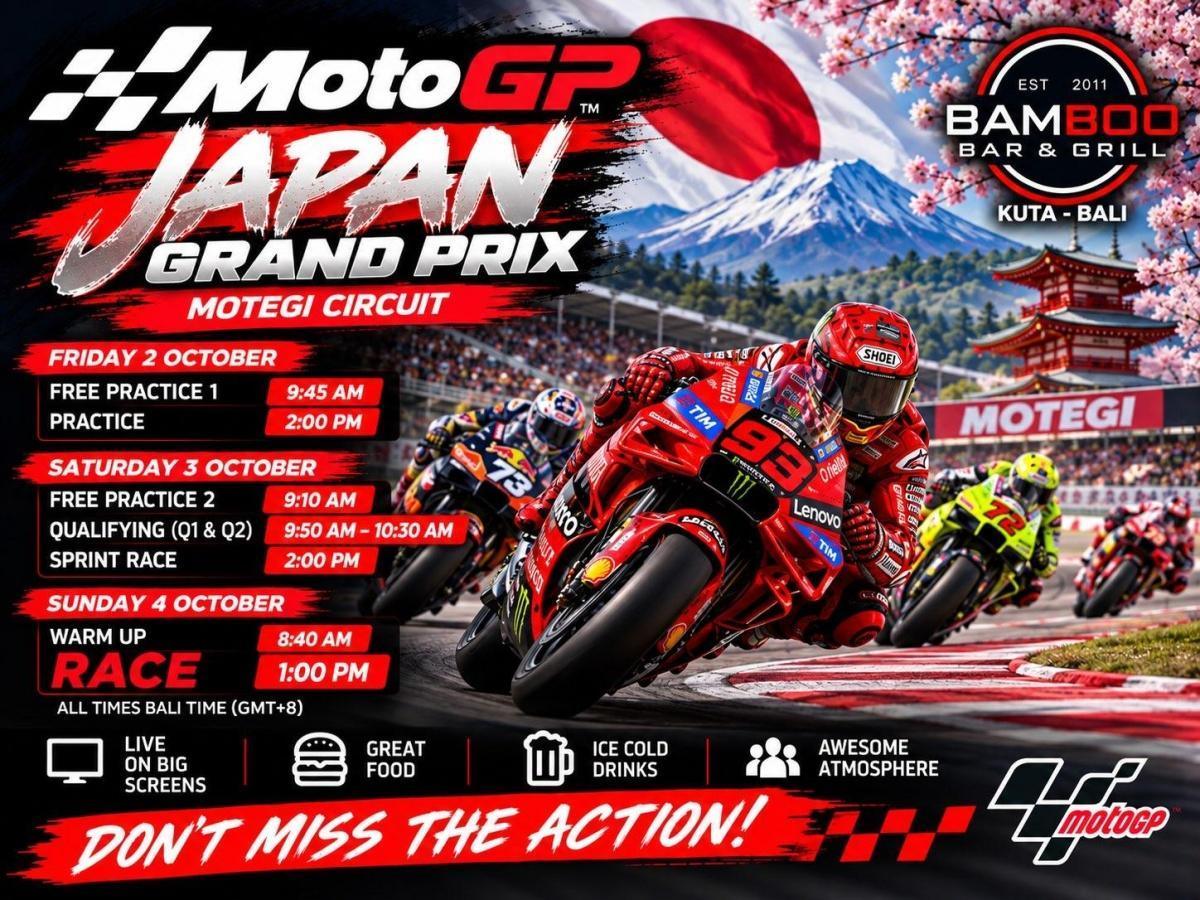 MotoGP Japan Grand Prix Screening at Bamboo Bar & Grill Kuta MotoGP Japan Grand Prix Screening at Bamboo Bar & Grill Kuta