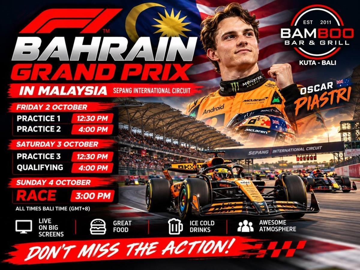 Bahrain F1 Grand Prix at Bamboo Bar & Grill Kuta Bahrain F1 Grand Prix at Bamboo Bar & Grill Kuta