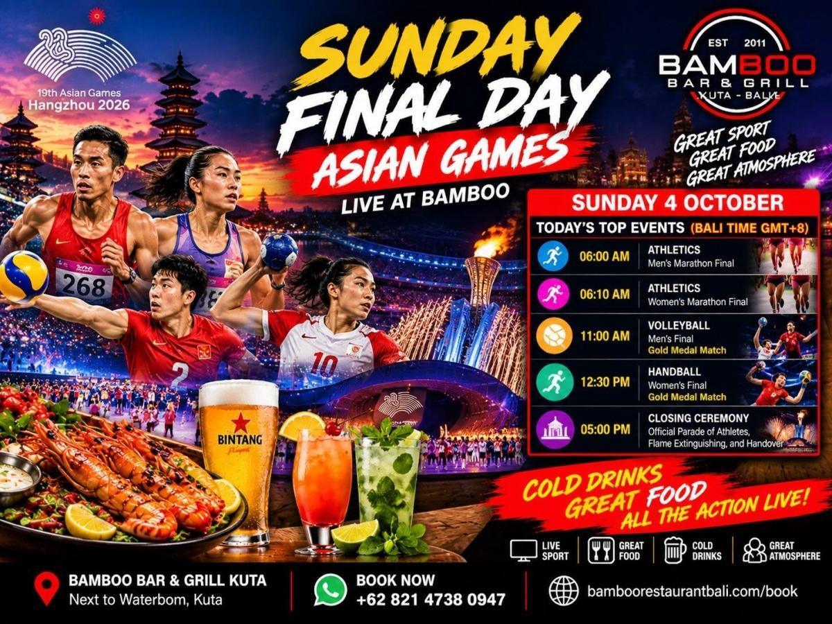 Asian Games Final Day - Closing Ceremony at Bamboo Bar & Grill Kuta Asian Games Final Day - Closing Ceremony at Bamboo Bar & Grill Kuta