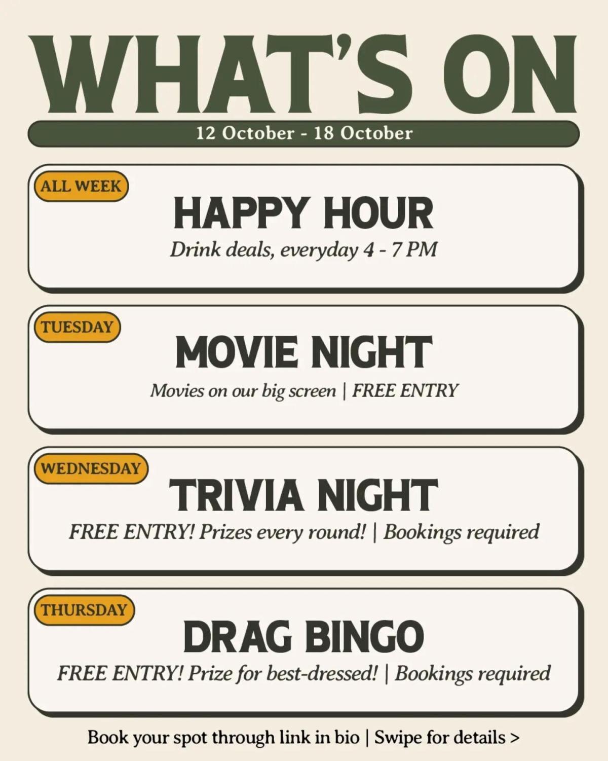 Movie Night, Trivia Night & Drag Bingo at Club House Pererenan Movie Night, Trivia Night & Drag Bingo at Club House Pererenan