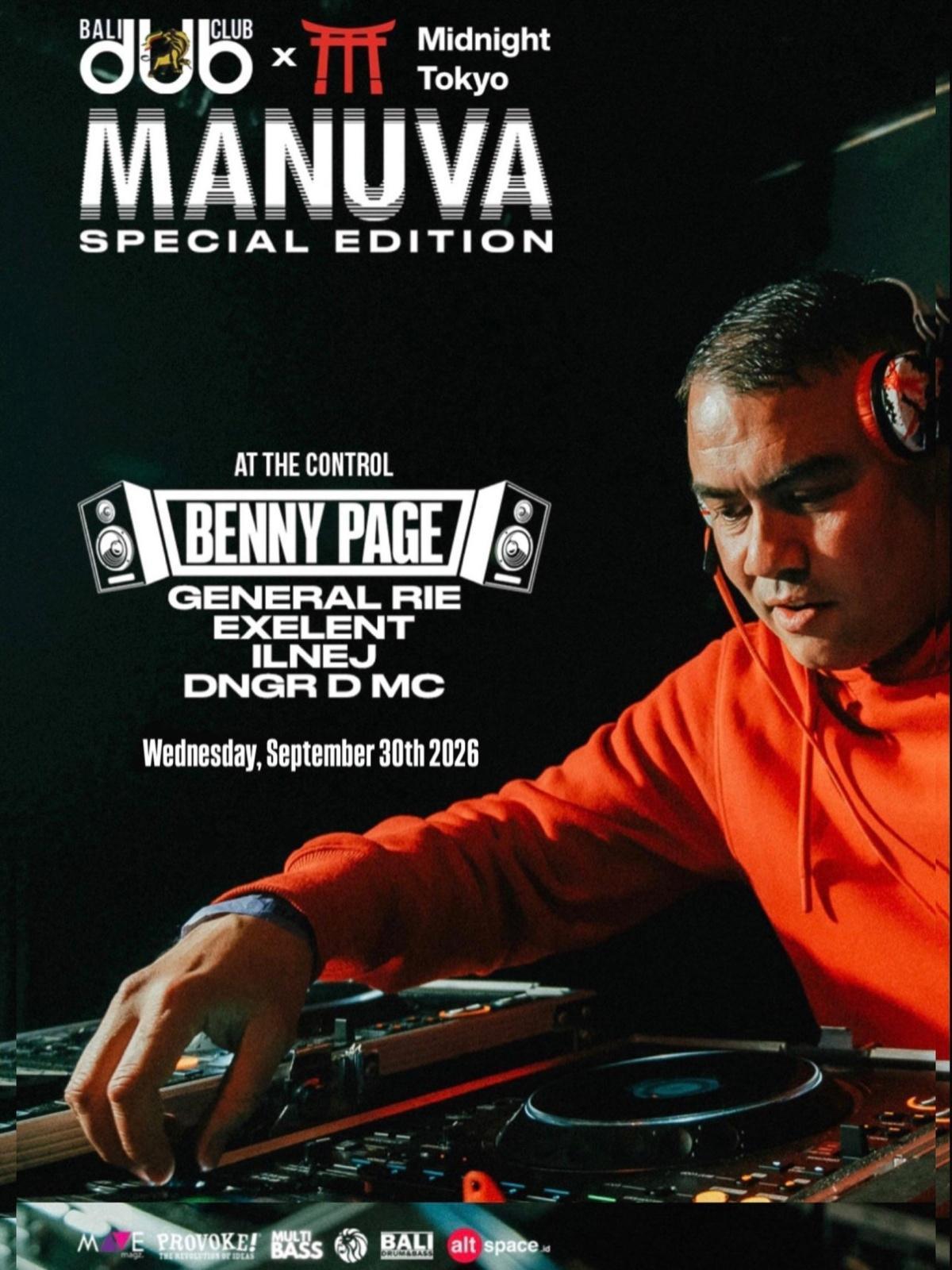 MANUVA Special Edition with Benny Page at Midnight Tokyo Bali MANUVA Special Edition with Benny Page at Midnight Tokyo Bali