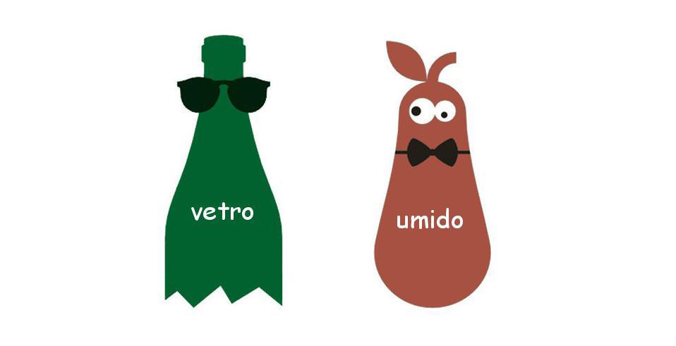 Stasera esponi vetro (mastello verde) e organico/umido (mastello marrone)