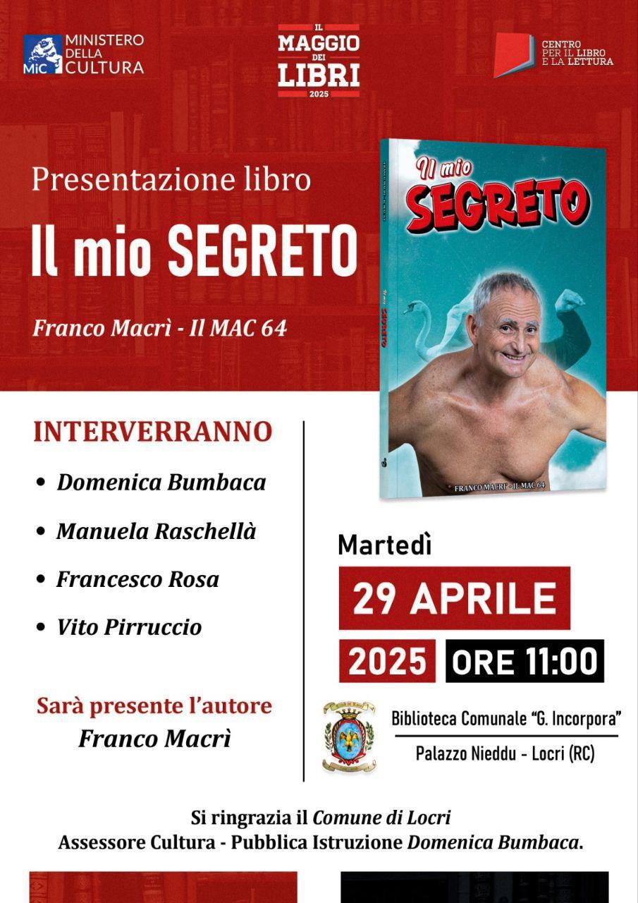 Presentazione Libro "Il mio segreto" (inizio ore 11.00)