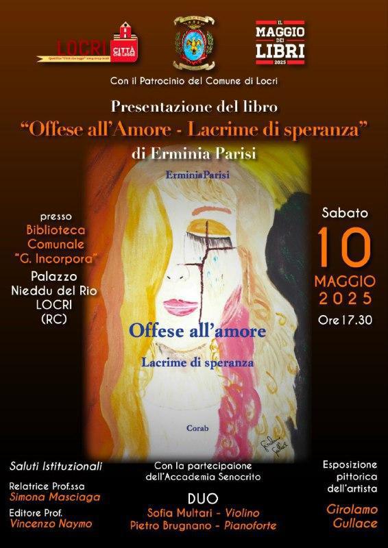 Presentazione del Libro "Offese all’amore. Lacrime di speranza" (inizio ore 17.30)