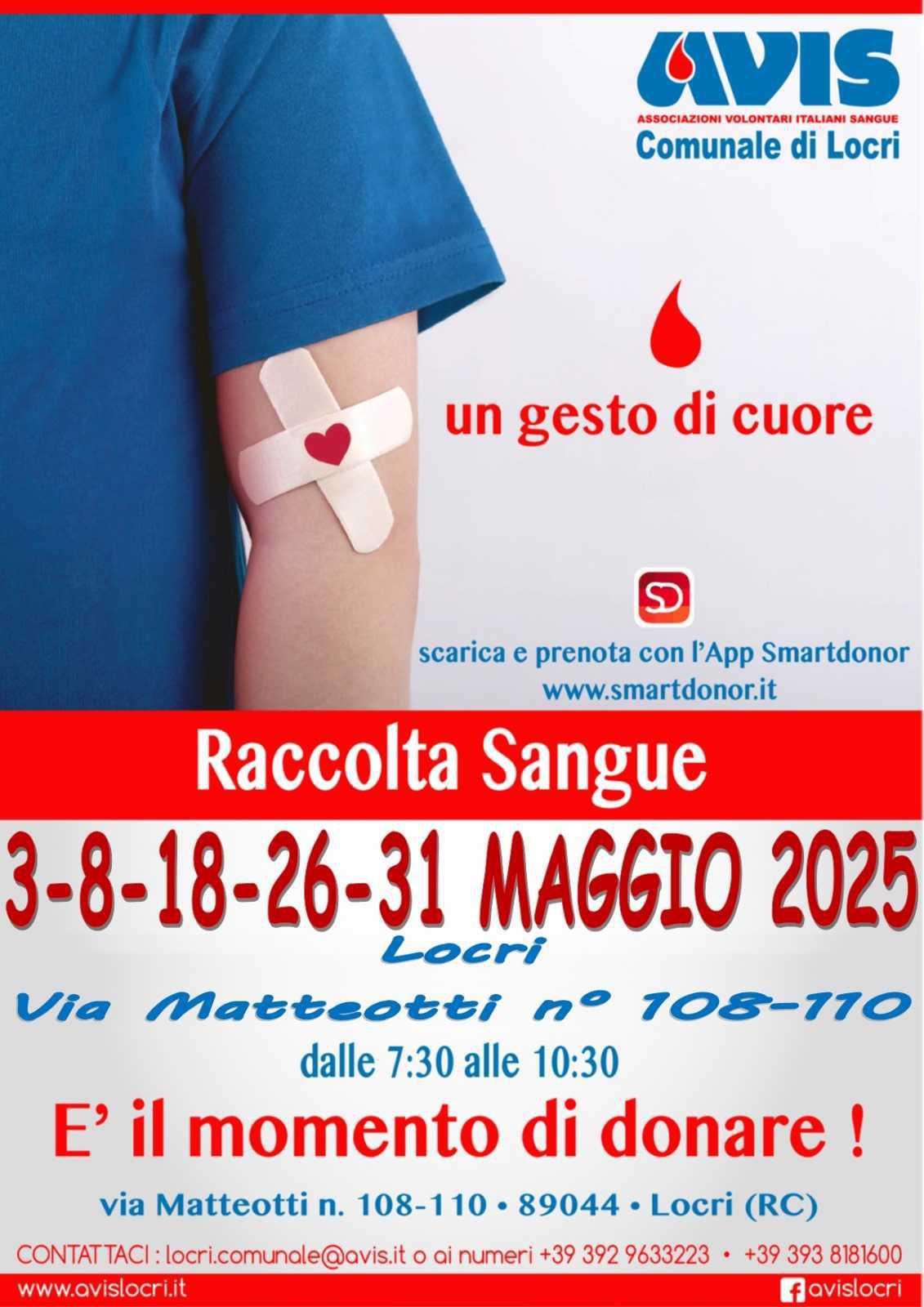 E' il momento di donare! - Raccolta Sangue (inizio ore 07:30)