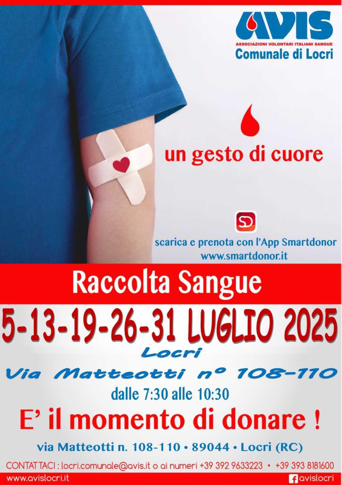 E' il momento di donare! - Raccolta Sangue (inizio ore 07:30)