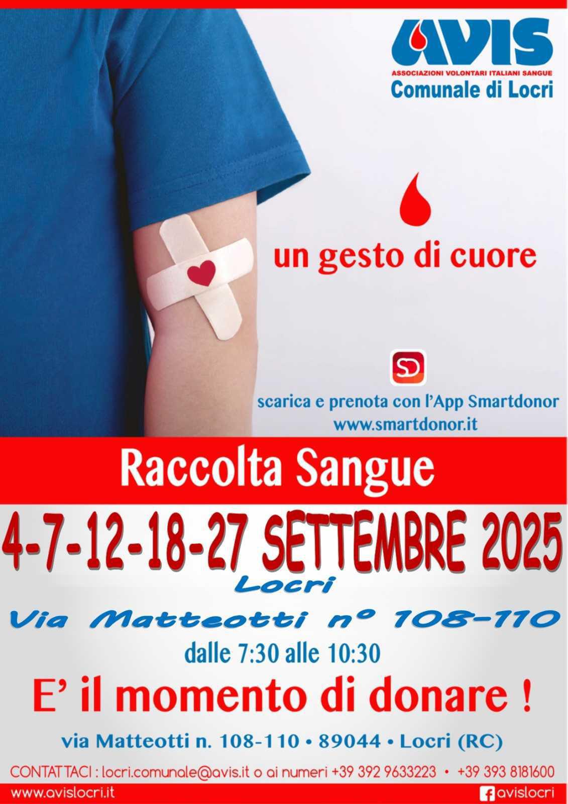 E' il momento di donare! - Raccolta Sangue (inizio ore 07:30)