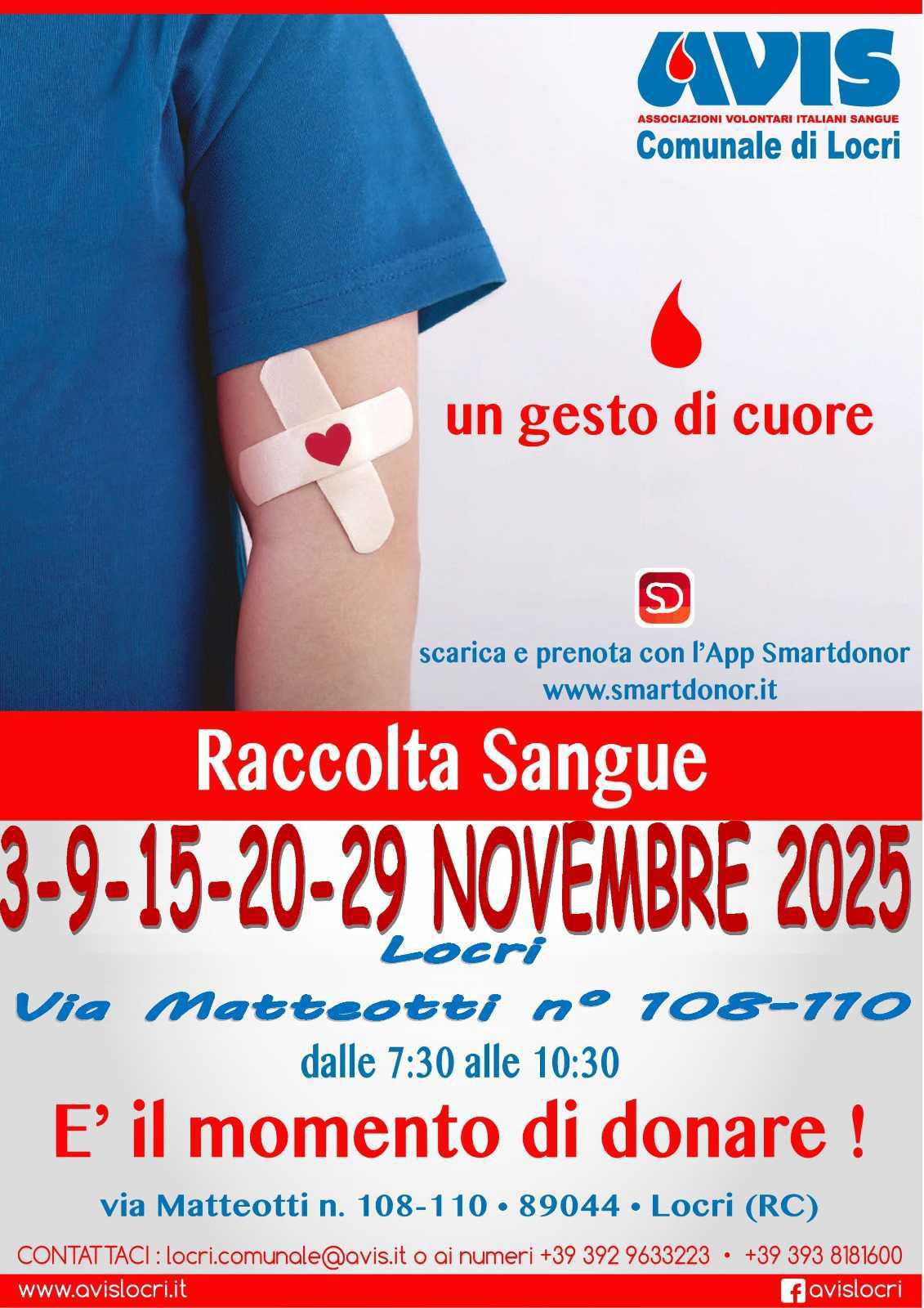 E' il momento di donare! - Raccolta Sangue (inizio ore 07:30)