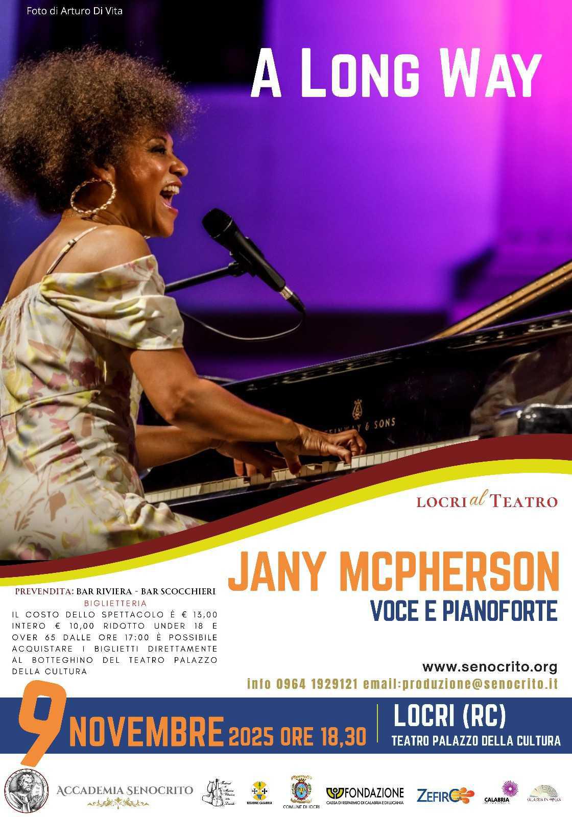 "A Long Way" Jany Mcpherson - Voce e Pianoforte (inizio ore 18.30)