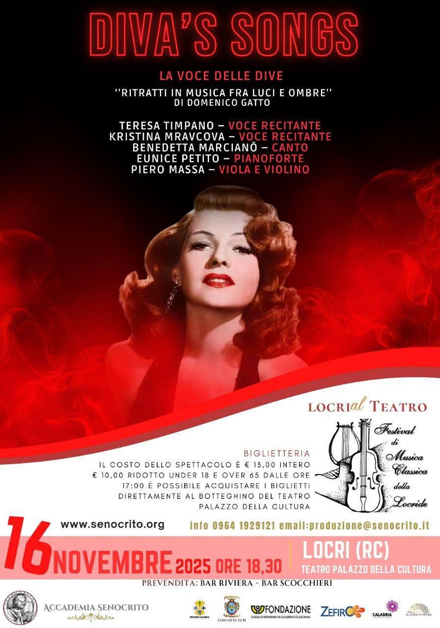 Diva's Songs - La Voce delle Dive "Ritratti in Musica fra Luci e Ombre" di Domenico Gatto (inizio ore 18.30)