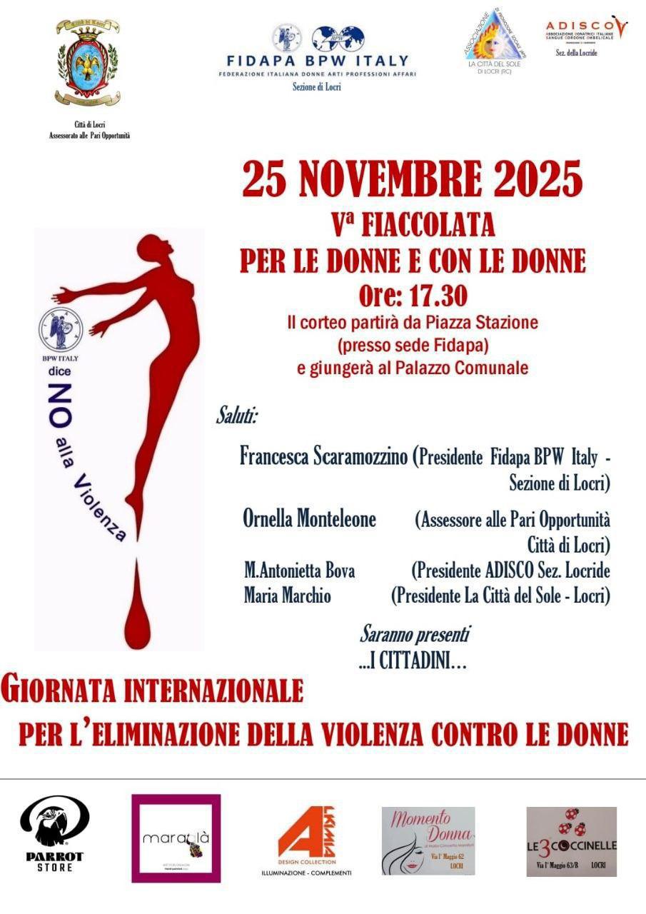 Vª Fiaccolata per le Donne e con le Donne (inizio ore 17.30)