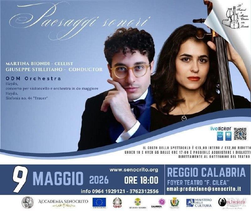 Paesaggi Sonori - Martina Biondi Cellist - Giuseppe Stillitano Conductor - ODM Orchestra (Inizio ore 18:00) 