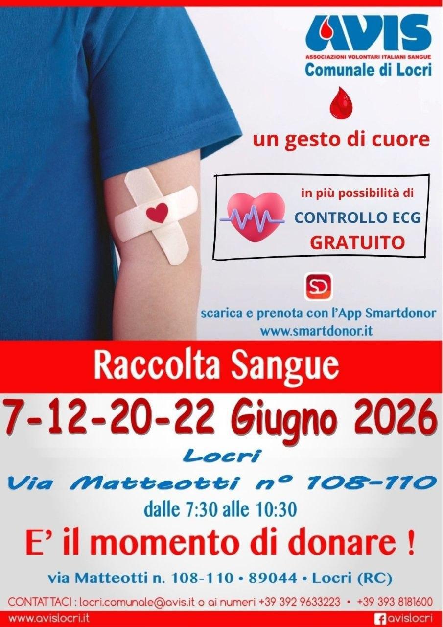 E' il momento di donare! - Raccolta Sangue (inizio ore 07:30)