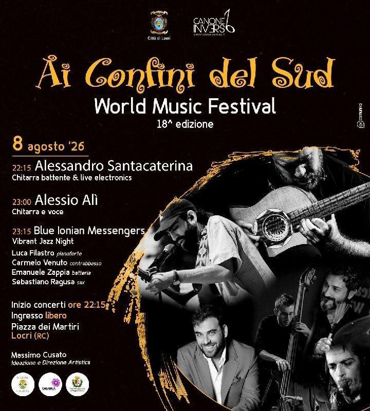 Rassegna musicale "Ai Confini del Sud" Alessandro Santacaterina - Alessio Alì - Blue Ionian Messengers (inizio ore 22.15)