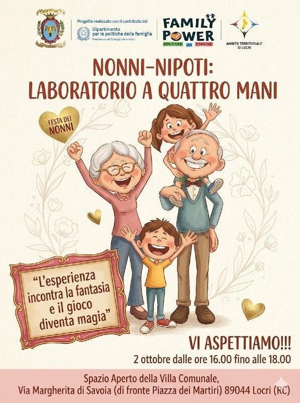 Nonni-Nipoti: Laboratorio a quattro mani (dalle ore 16.00 fino alle 18.00)