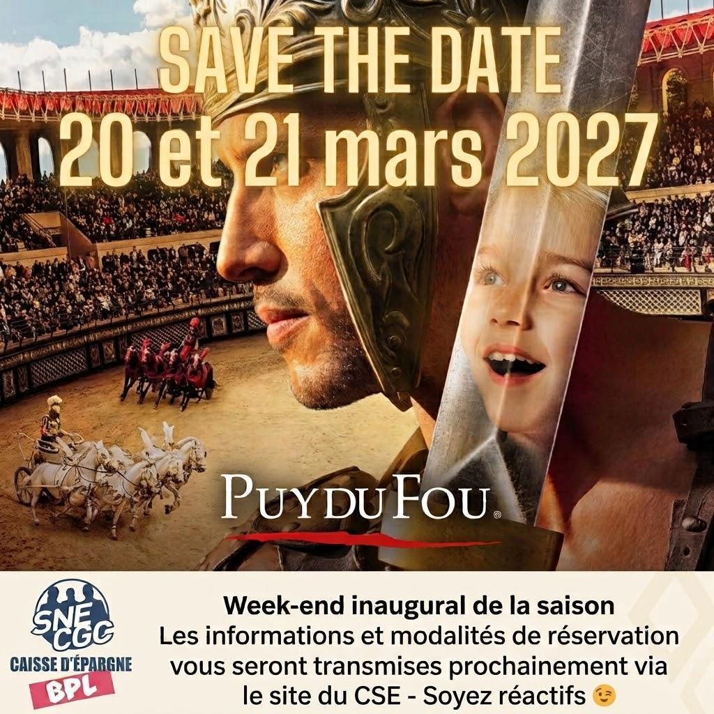 SAVE THE DATE - Votre week-end au PUY DU FOU