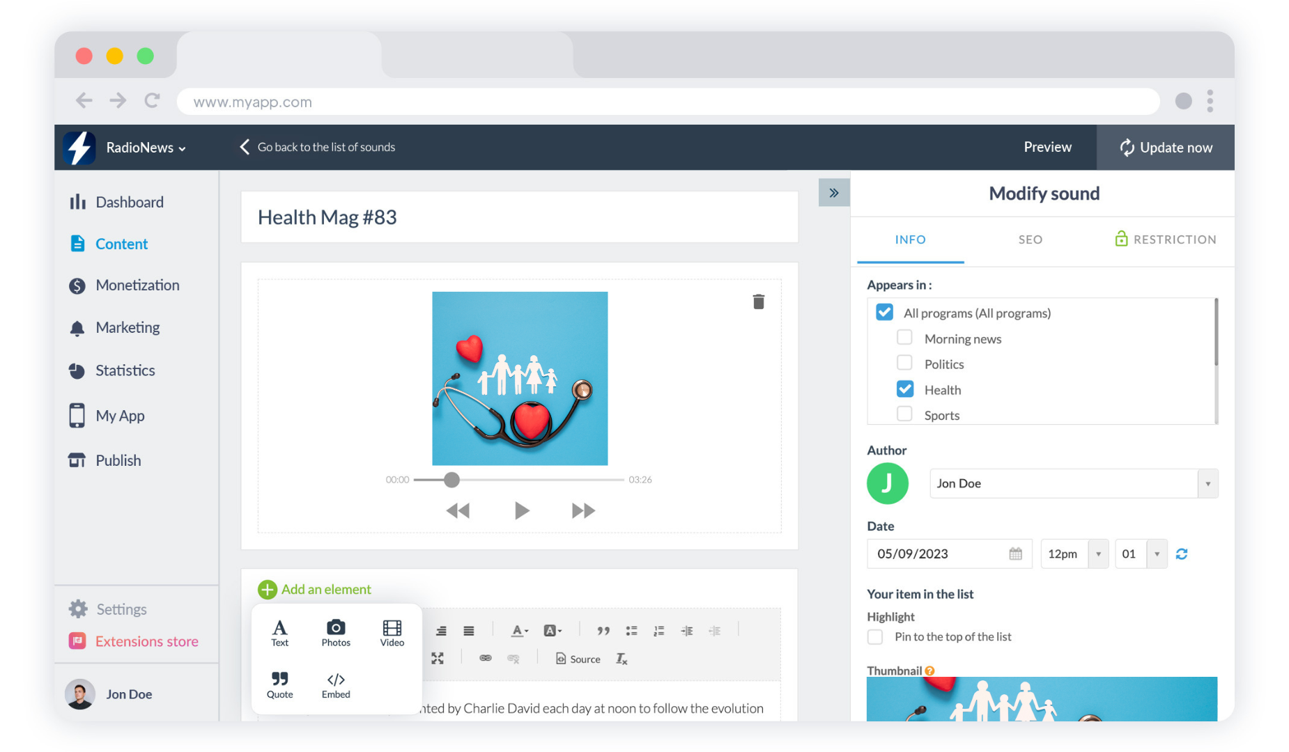 GoodBarber CMS - een audiobestand Toevoegen GoodBarber CMS - een audiobestand Toevoegen