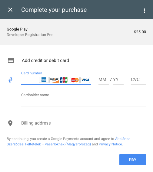 Betalen om een Google Play-ontwikkelaar te worden