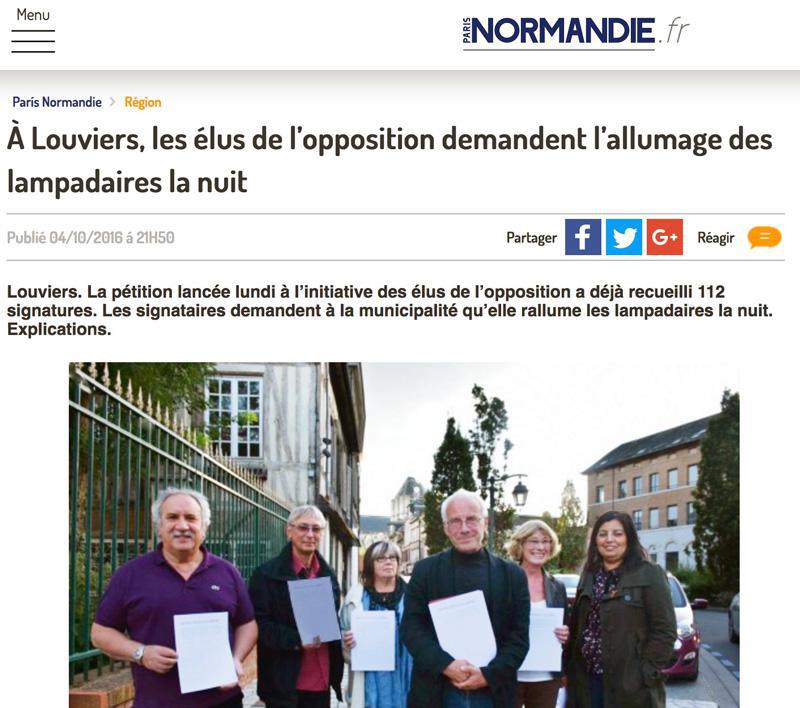 La pétition annoncée dans Paris-Normandie. Faites circuler l'information !