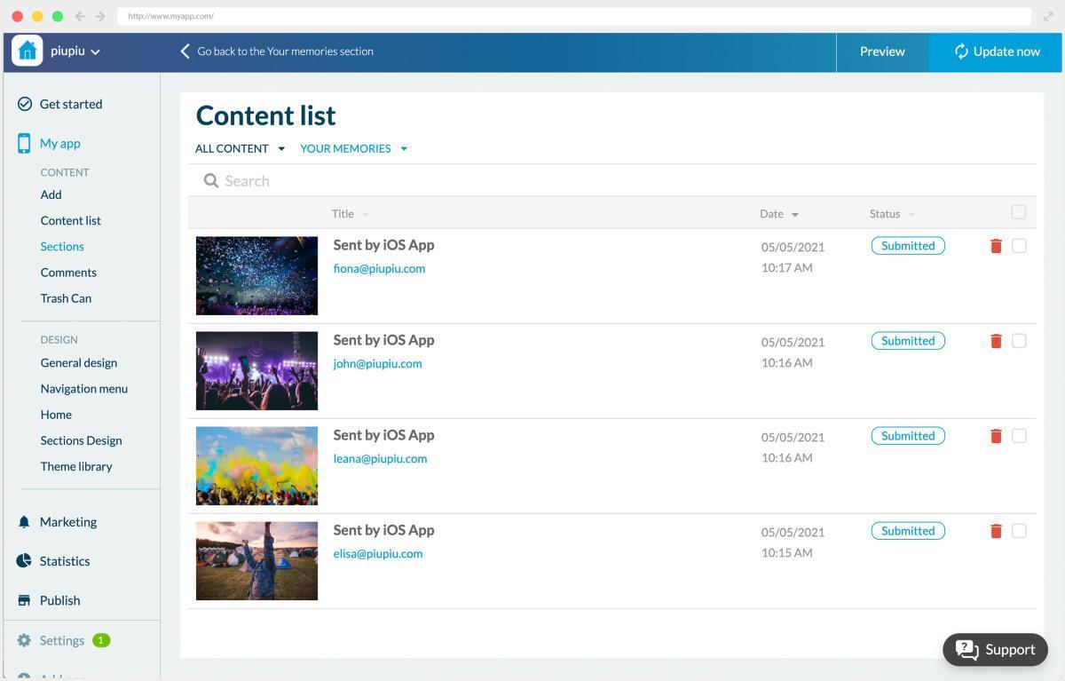 How to manage the received contents?