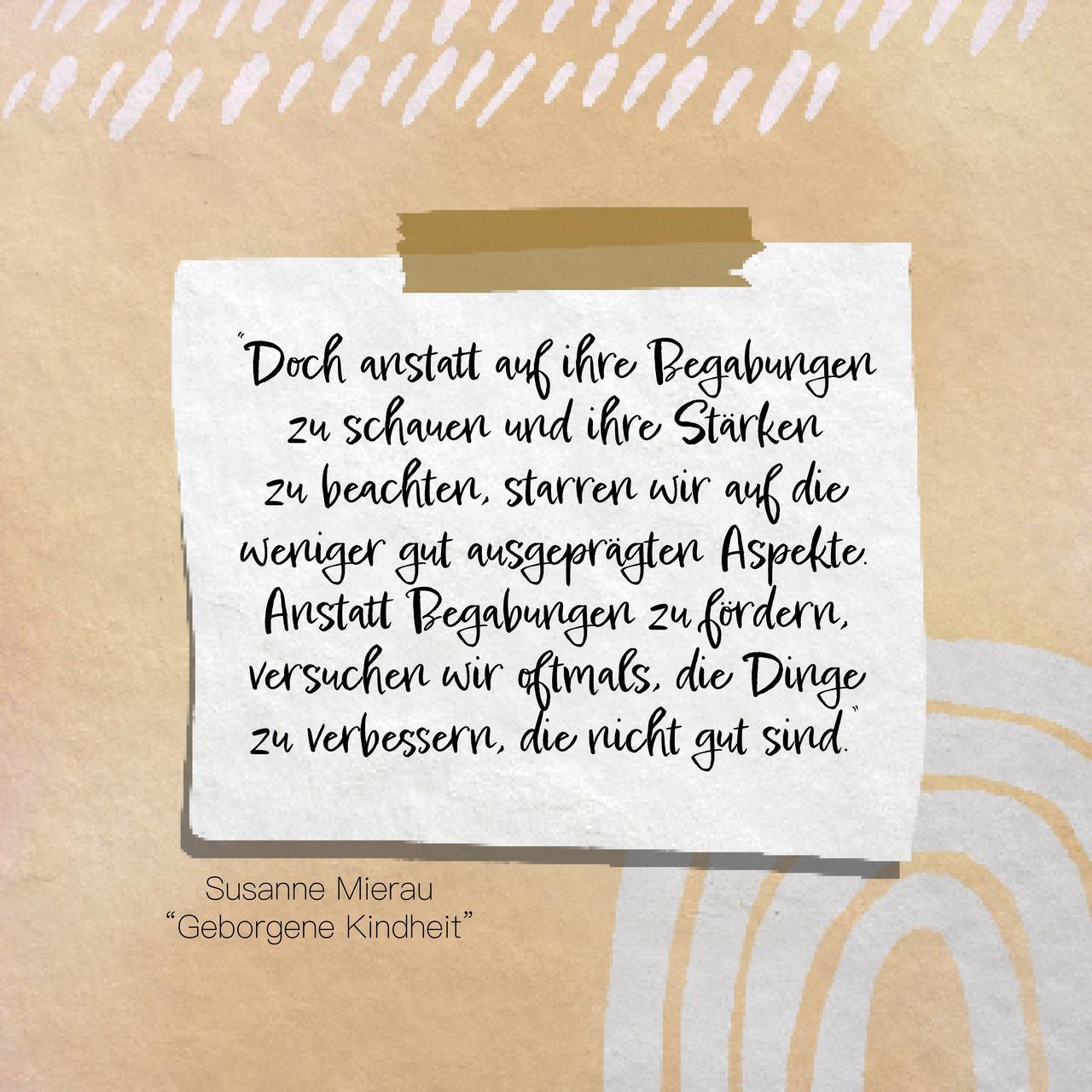 Auf die Stärken achten