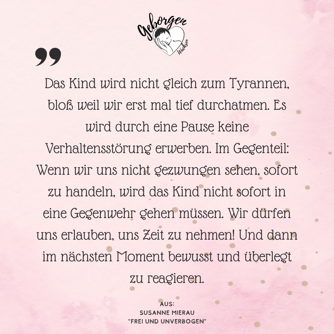 Du musst nicht gleich reagieren