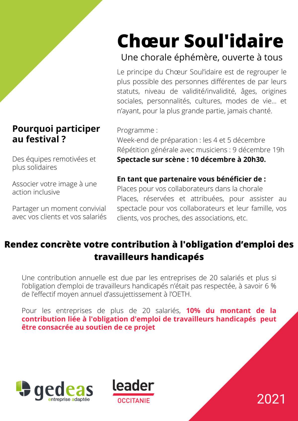 [Solidarités] – Gedeas & Leader Occitanie créent le “Choeur soul’idaire”