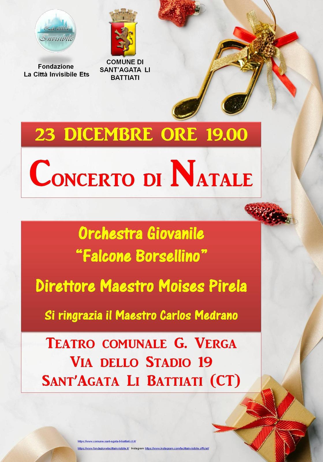 Concerto di Natale - Orchestra Giovanile "Falcone Borsellino" (inizio ore 19.00)