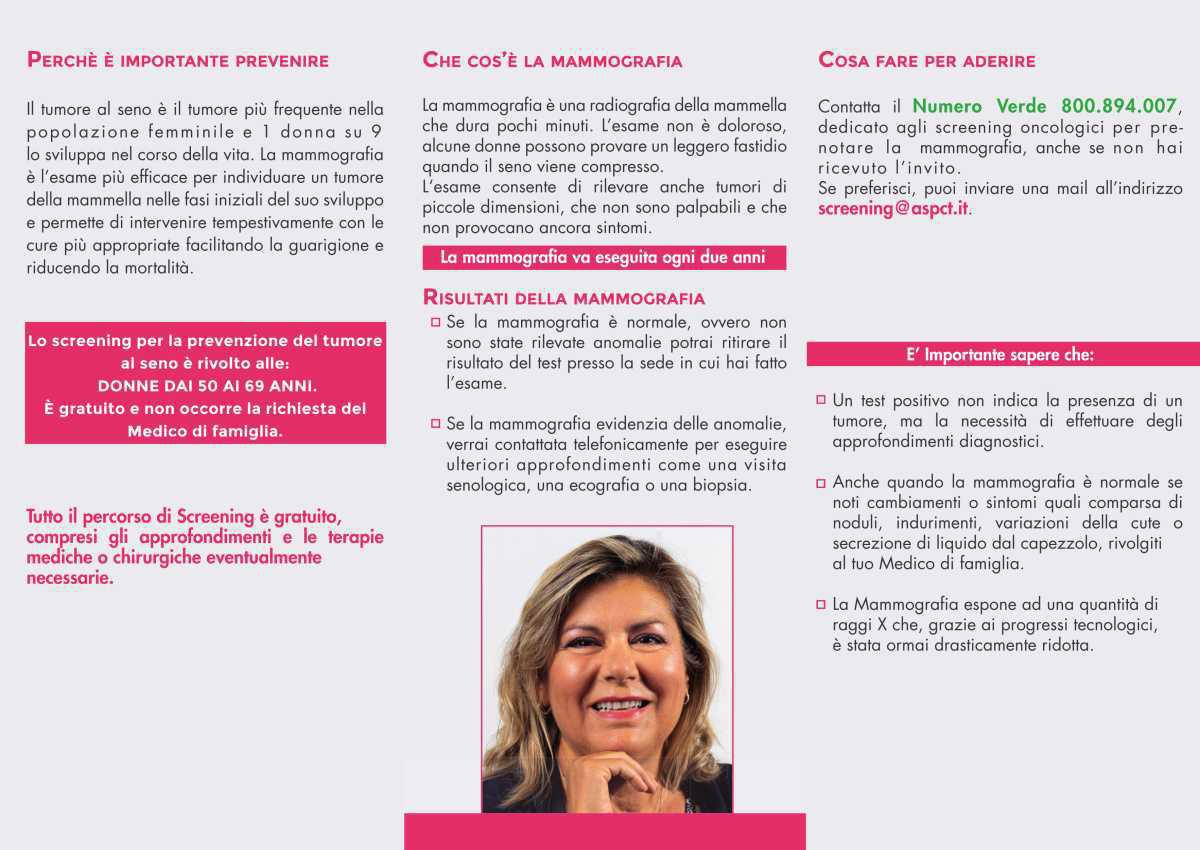 Partecipa allo Screening Mammografico - La Prevenzione può Salvarti la Vita (intera giornata)