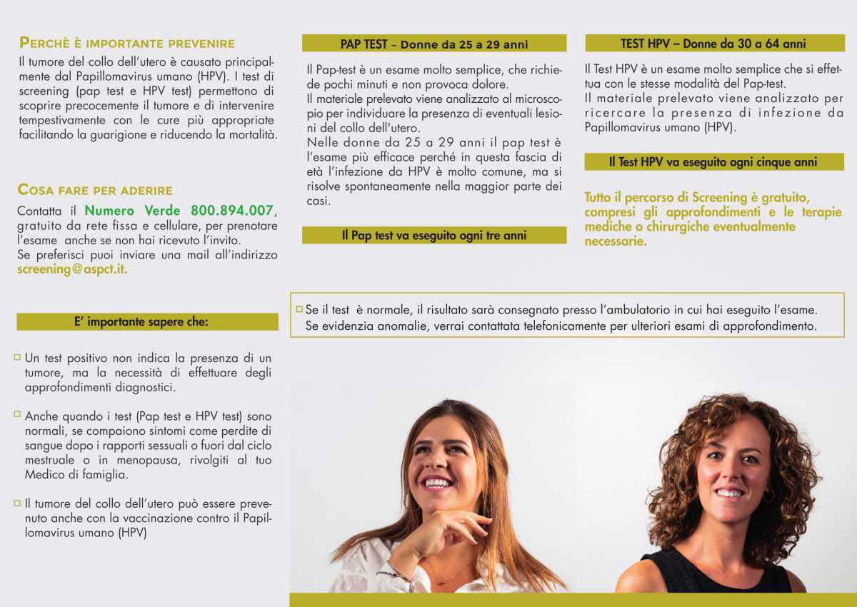 Partecipa allo Screening del Tumore al Collo dell'Utero - La Prevenzione può Salvarti la Vita (intera giornata)