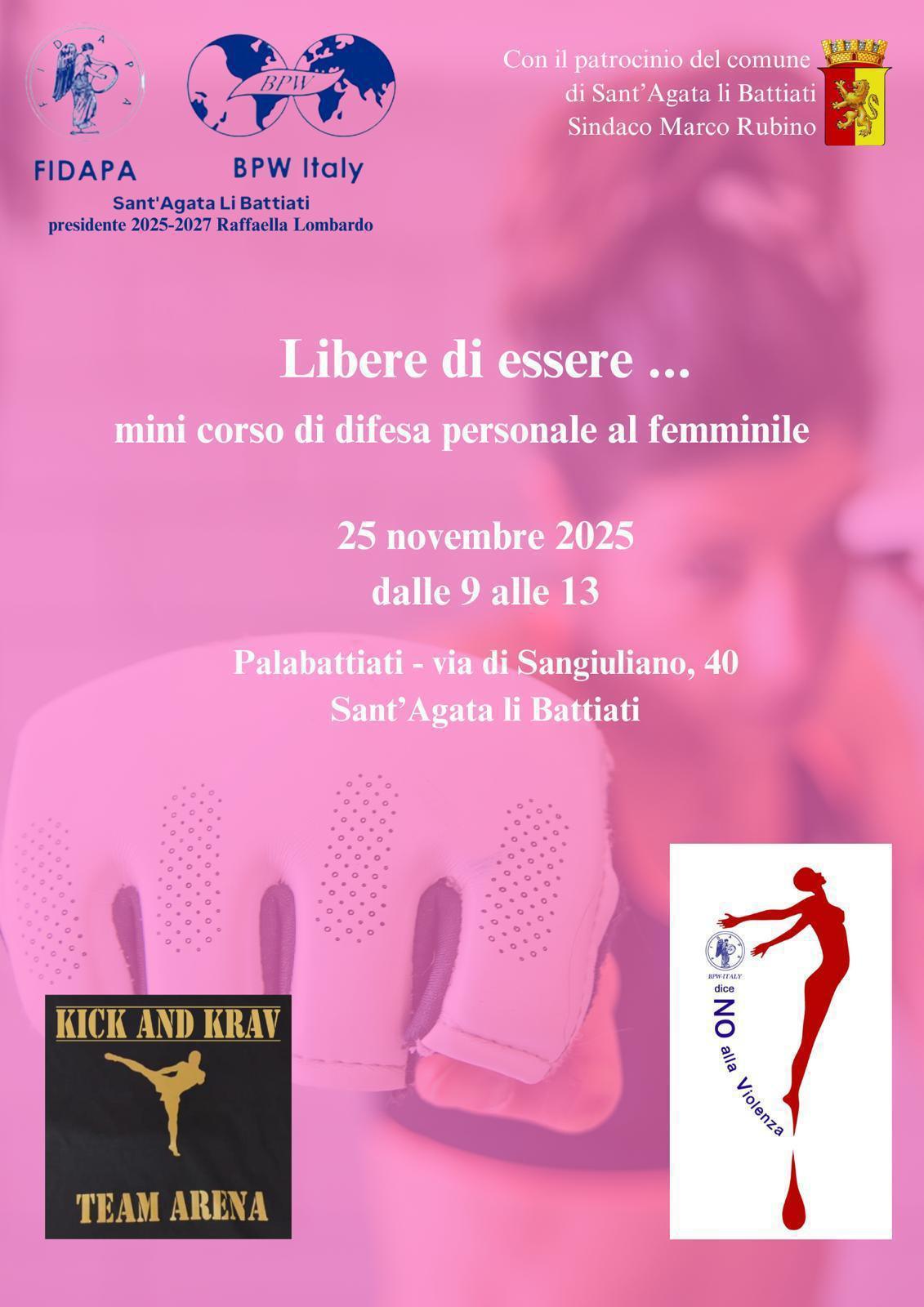 Libere di essere ... mini corso di difesa personale al femminile (dalle ore 9.00 alle 13.00)