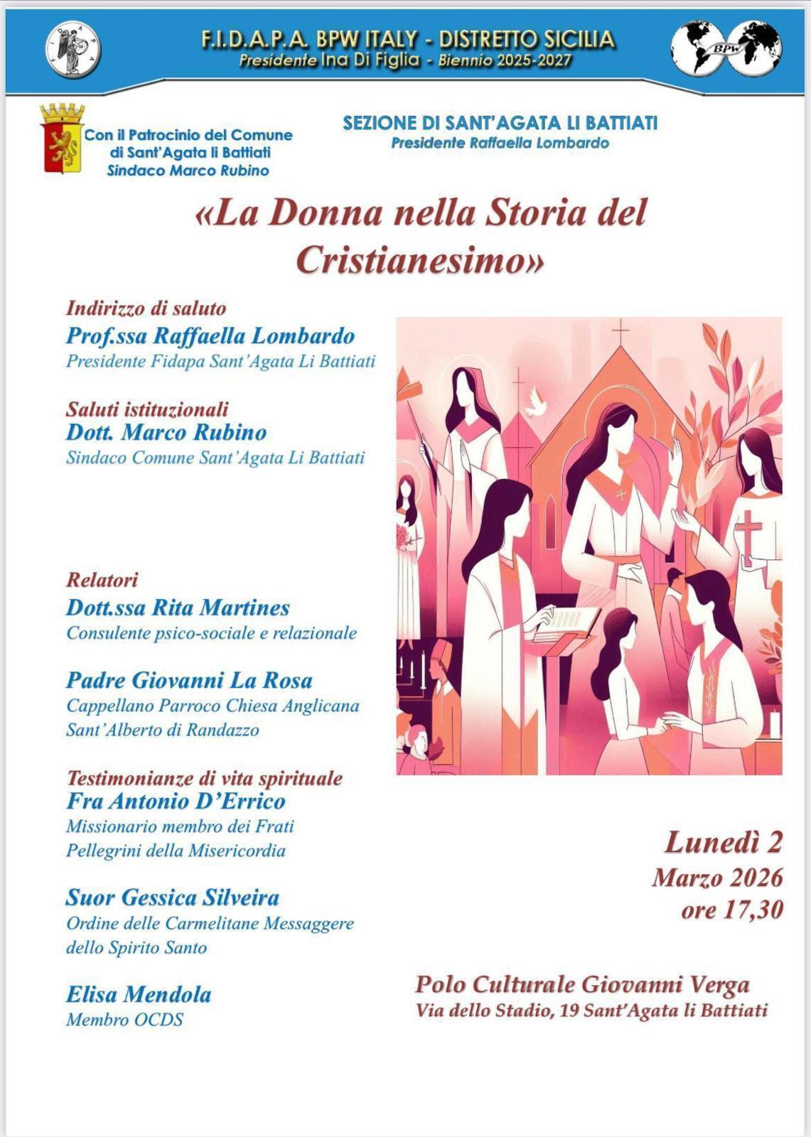 La Donna nella Storia del Cristianesimo (inizio ore 17.30)