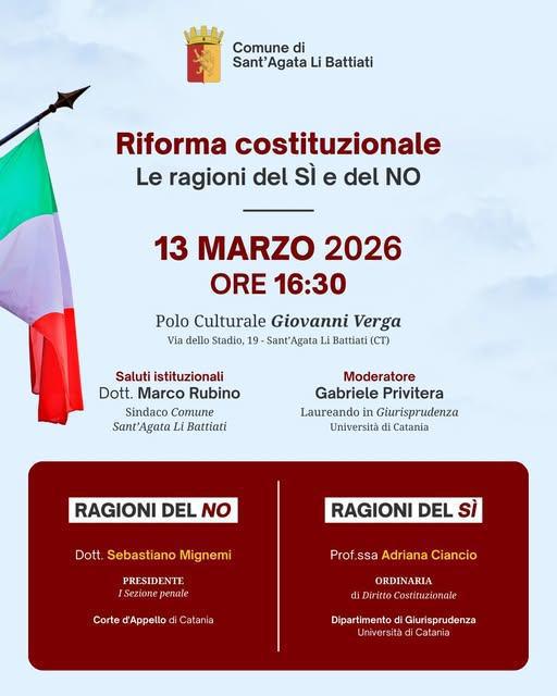 Riforma costituzionale - Le ragioni del SI' e del NO (inizio ore 16:30)