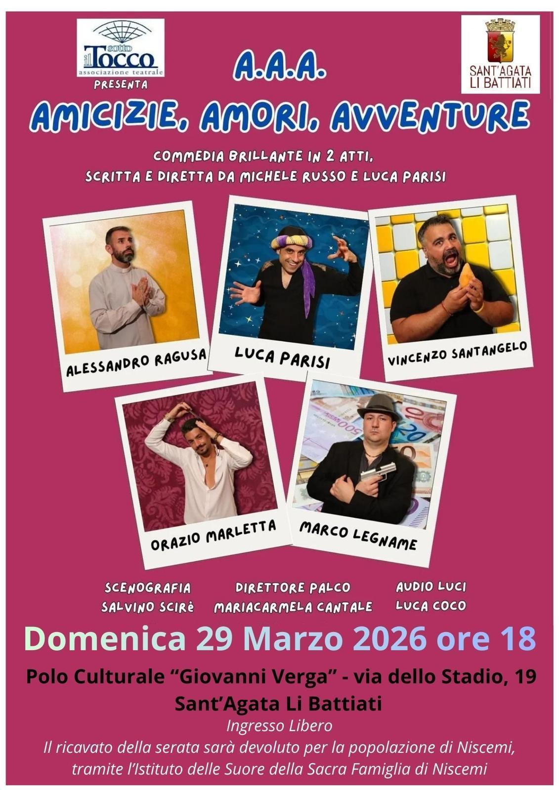 A.A.A. Amicizie, Amori, Avventure (inizio ore 18.00)