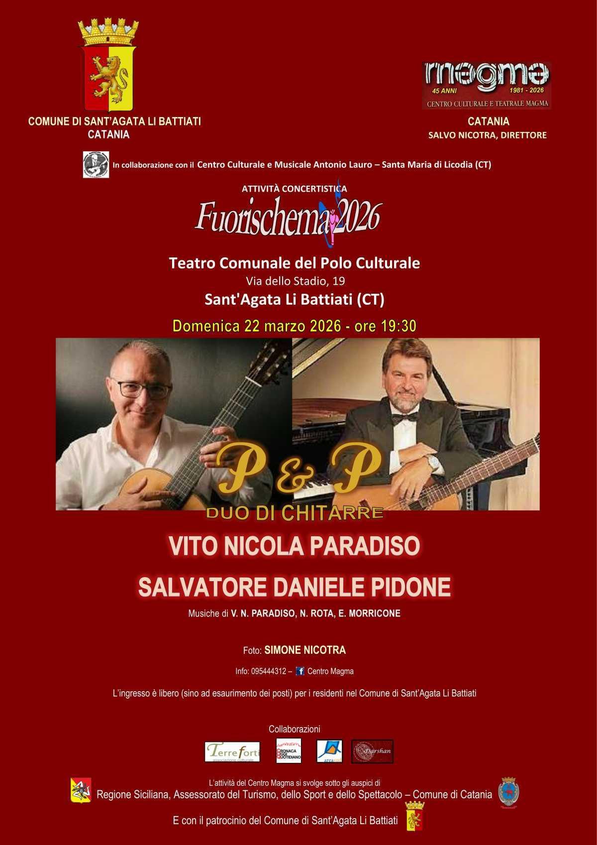 Attività Concertistica Fuorischema 2026 - P & P duo di chitarre (inizio ore 19.30)