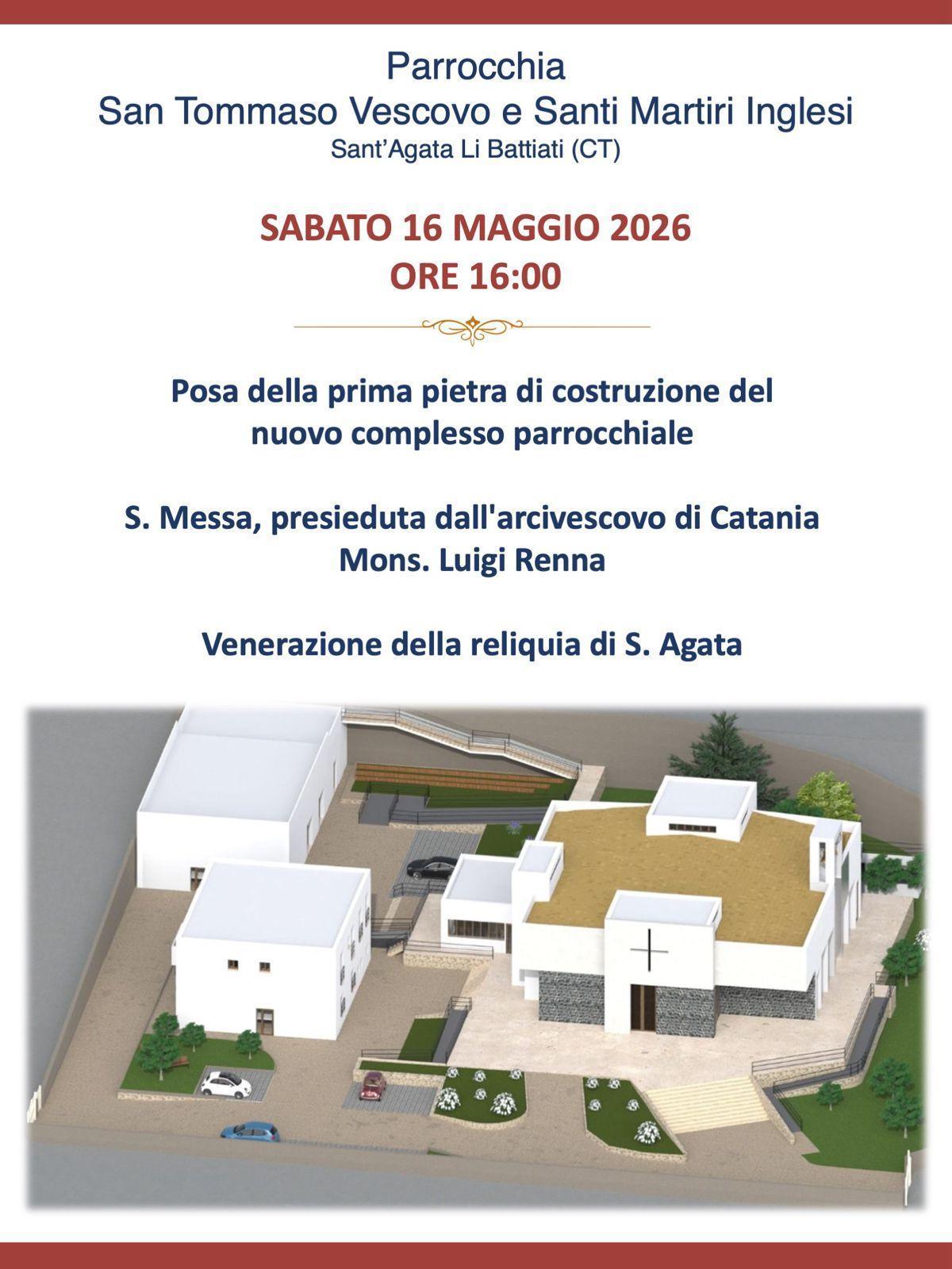 Posa della prima pietra di costruzione del nuovo complesso parrocchiale (inizio ore 16.00)