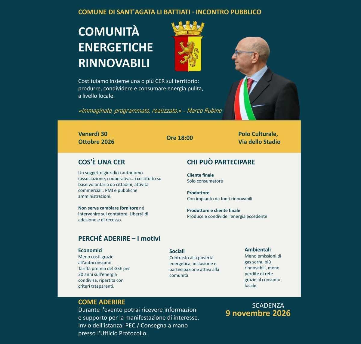 Incontro Pubblico: Comunità Energetiche Rinnovabili (inizio ore 18:00)