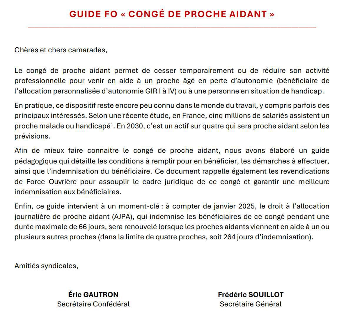 Congé de proche Aidant