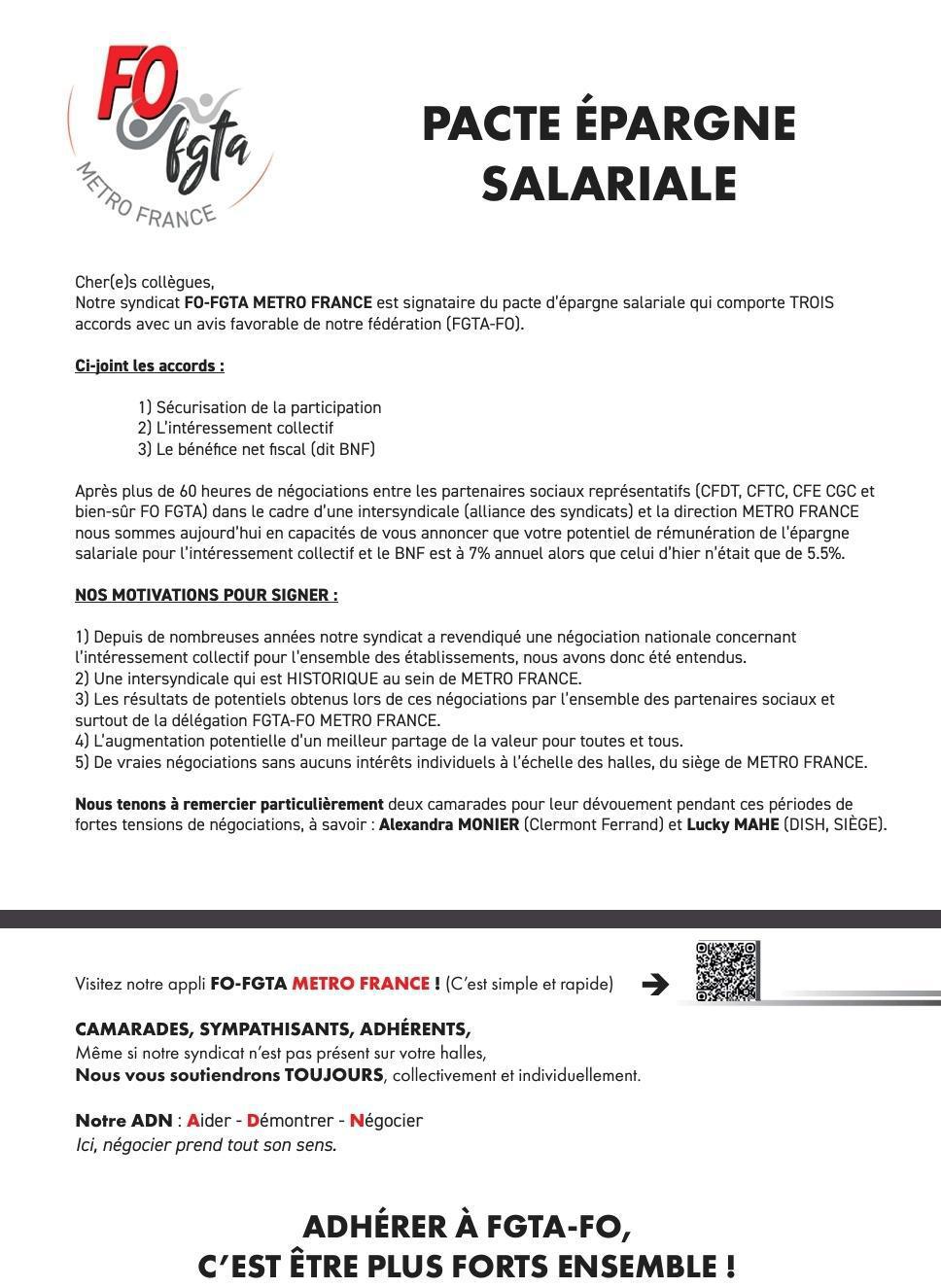 Pacte épargne salariale