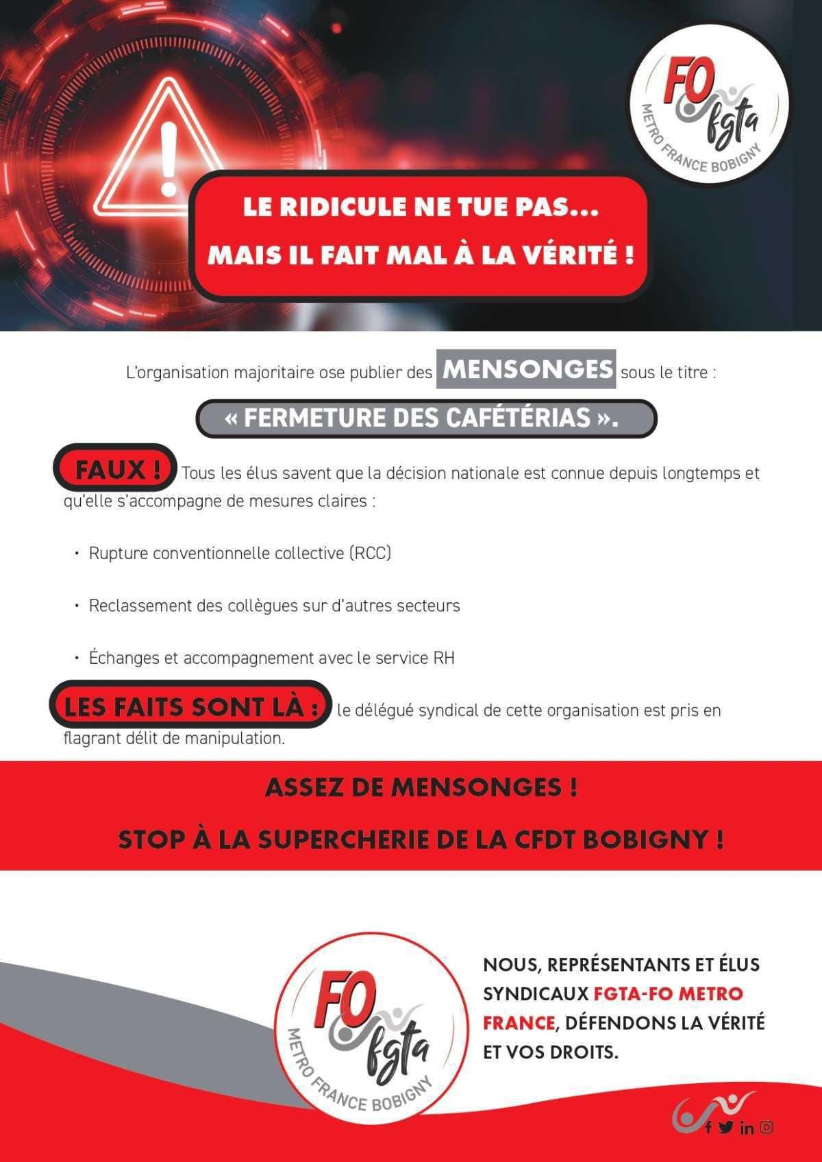 Cafétérias METRO : rétablir la vérité face aux mensonges diffusés