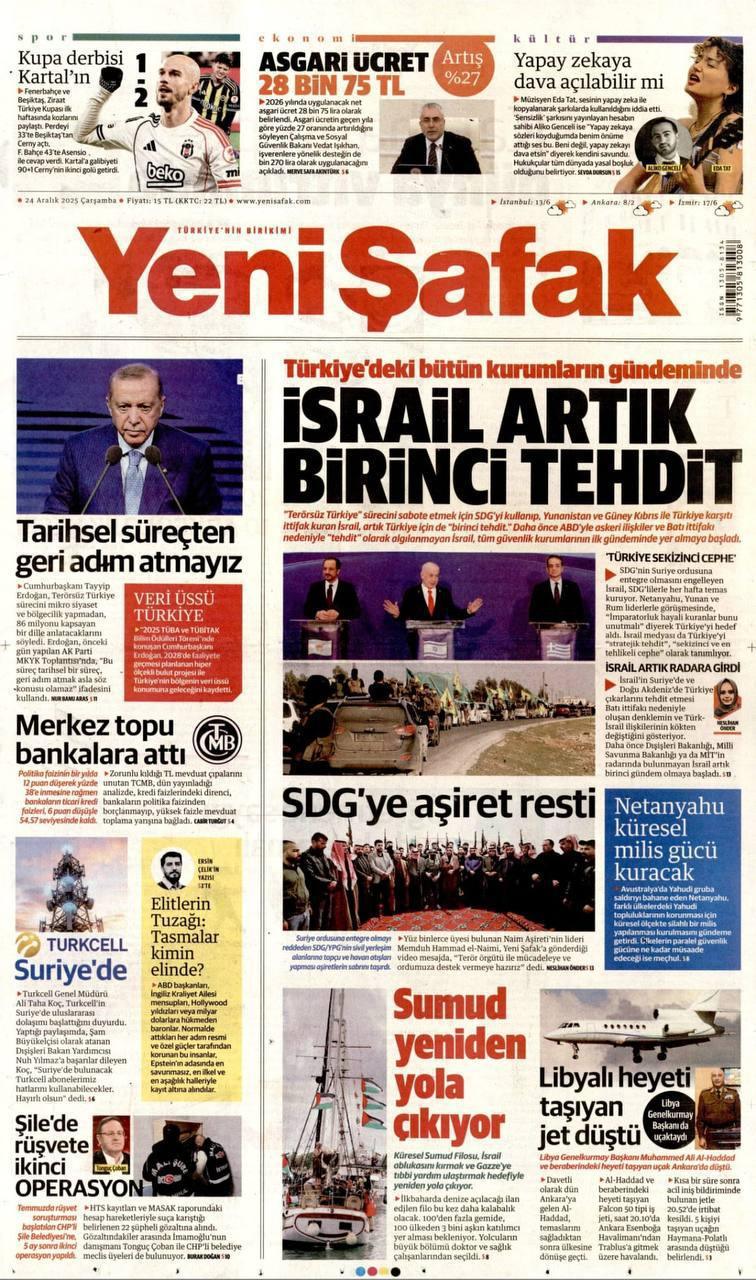 «يني شفق» تصعّد: إسرائيل «العدو الأول» في سردية الإعلام الموالي 