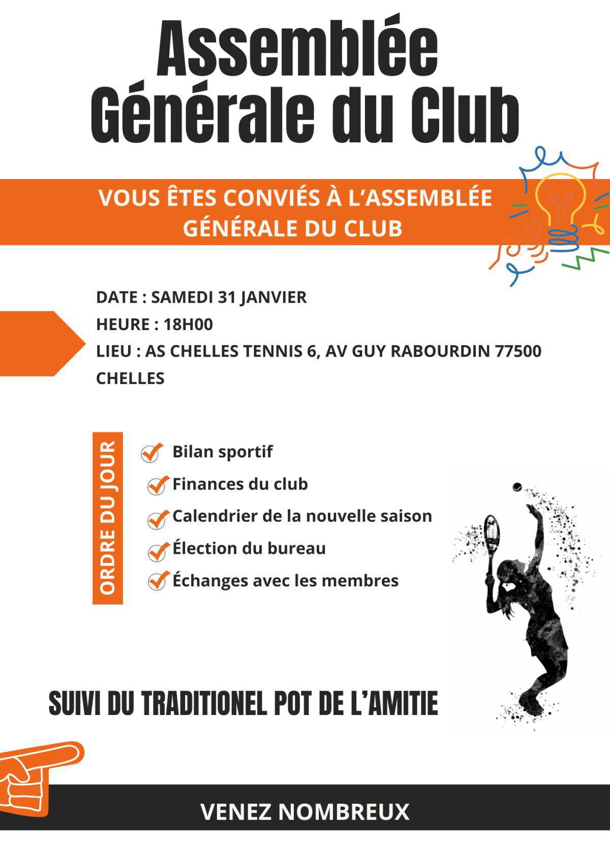 RAPPEL : Assemblée Générale du club