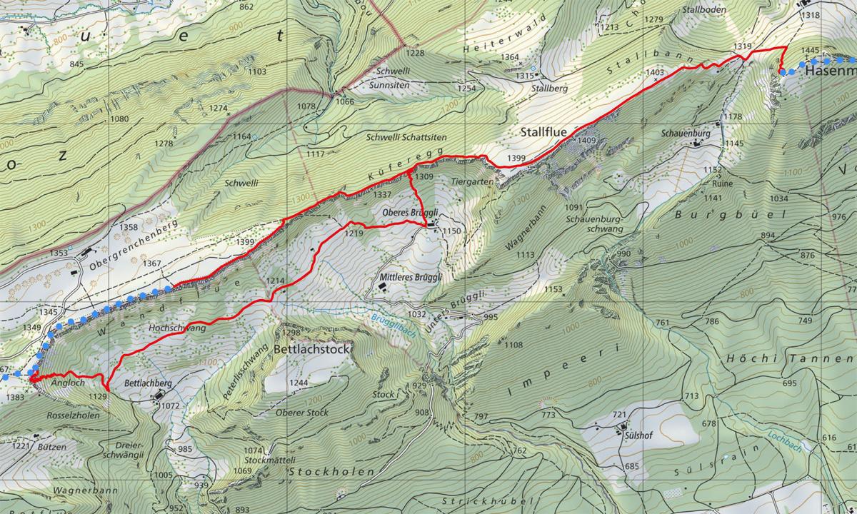 Teilroute Bettlachstock Teilroute Bettlachstock