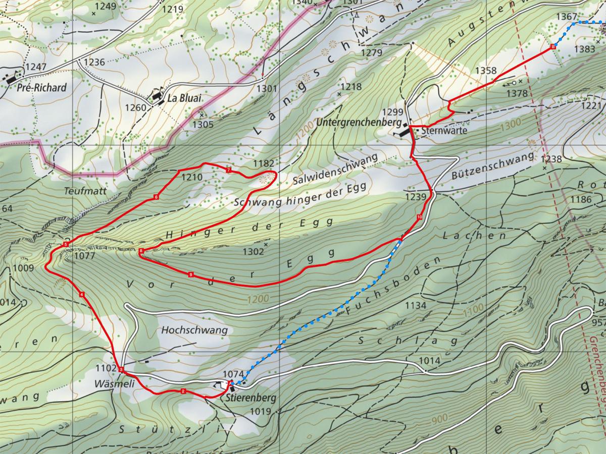 Teilroute Grenchenberg Teilroute Grenchenberg