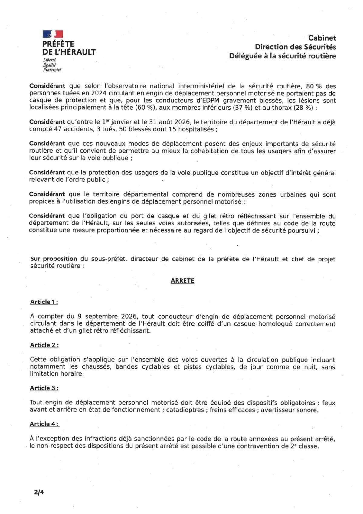  Trottinettes électriques : casque et gilet rétro-réfléchissant deviennent obligatoires dans l’#Hérault